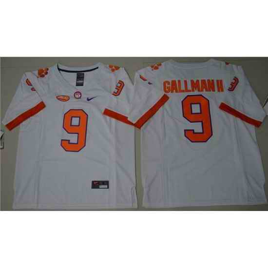 Tigers #9 Wayne Gallman II White Limited Stitched NCAA Jersey